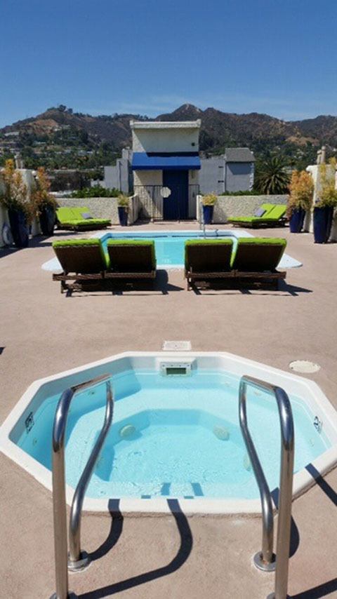Chaise cushions for rooftop pool