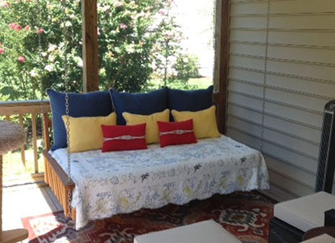 Sapphire Blue pillows for swing