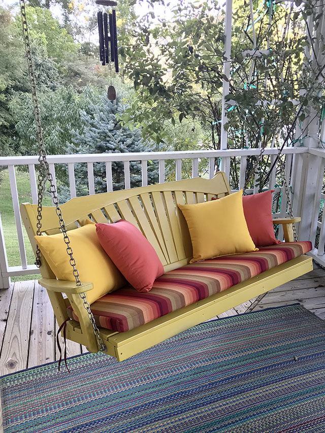Porch swing cushion