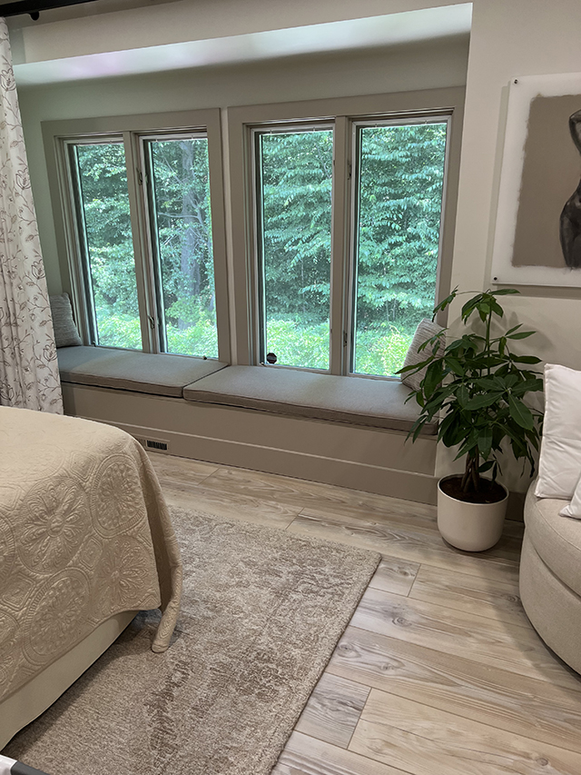 2 bench SX in Blend Sand with same trim, no ties, polyurethane foam with fiber batting