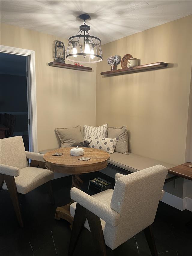 2 custom bench cushions - square corners - set in boxed construction with Sunbrella Rib Taupe Antique Beige fabric and double welt Sunbrella Spectrum Mushroom trimming, polyurethane foam with fiber batting, no ties