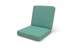 Chair Cushion With Connected Seat And Back Pads